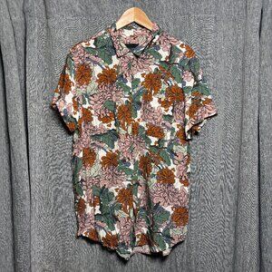 Wildfang Button Up Peony Shirt Size Large